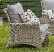 (1D) 1x Florence Collection 2 Seater Rattan Sofa With 4x Cushions.
