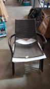 (5F) 4x Brown Cast Iron Patio Chairs. All Units Appear As New.