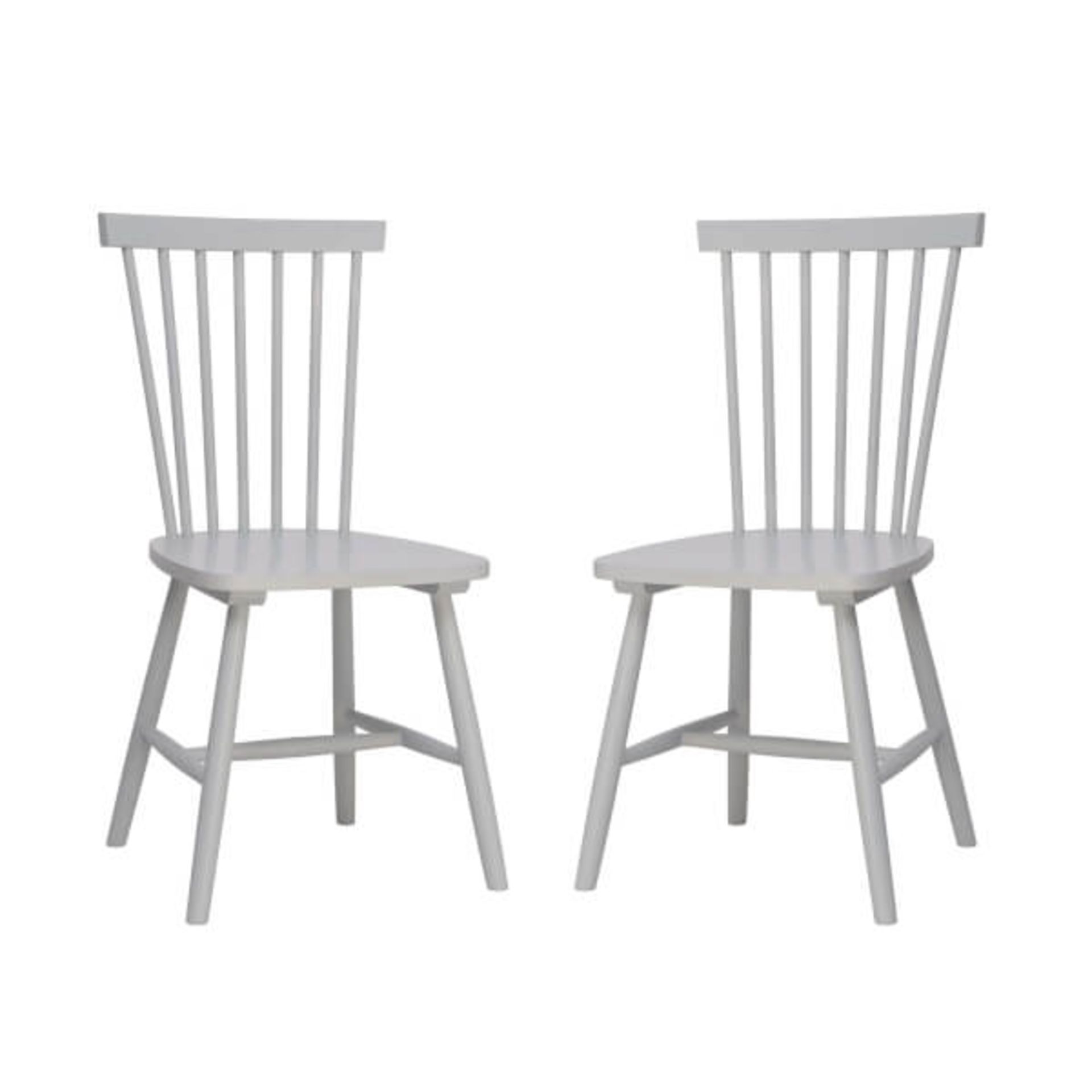 (2M) 2x Laura Spindle Back Chairs Pale Blue RRP £70. Solid Birch Wood Chairs. (H89x W46x D46cm).