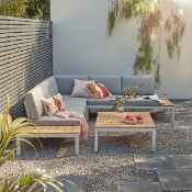 1x Hartington Spirit Collection Garden Corner Sofa Set Grey RRP £1100. Lightweight Aluminium Frame