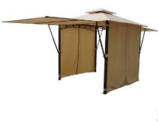 (1A) 1x Gazebo With Extending Panels RRP £230. Powder Coated Steel Frame. (H265x W250x D250cm)
