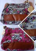 2 x HT Fashion London Ladies 4-Colour Skull Crossbody Shoulder Bag (APRICOT)