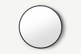 Bex Round Lacquered Mirror 55cm, Black (RRP £59)