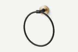 Zenia Towel Ring, Matt Black and Brushed Brass