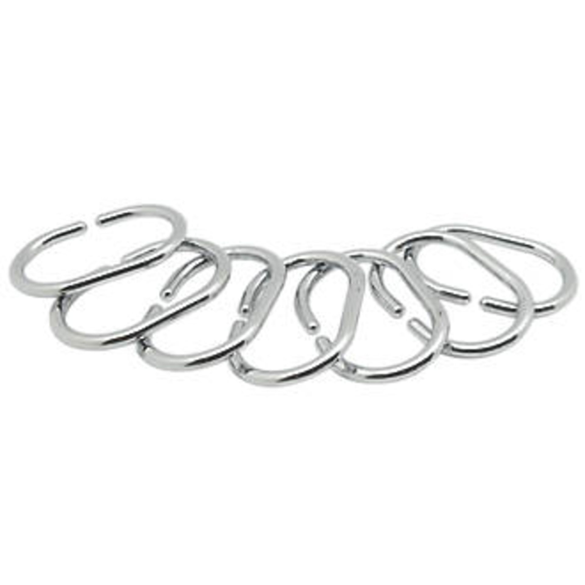 Cooke & Lewis Shower Curtain Rings - 12 Pack - Chrome
