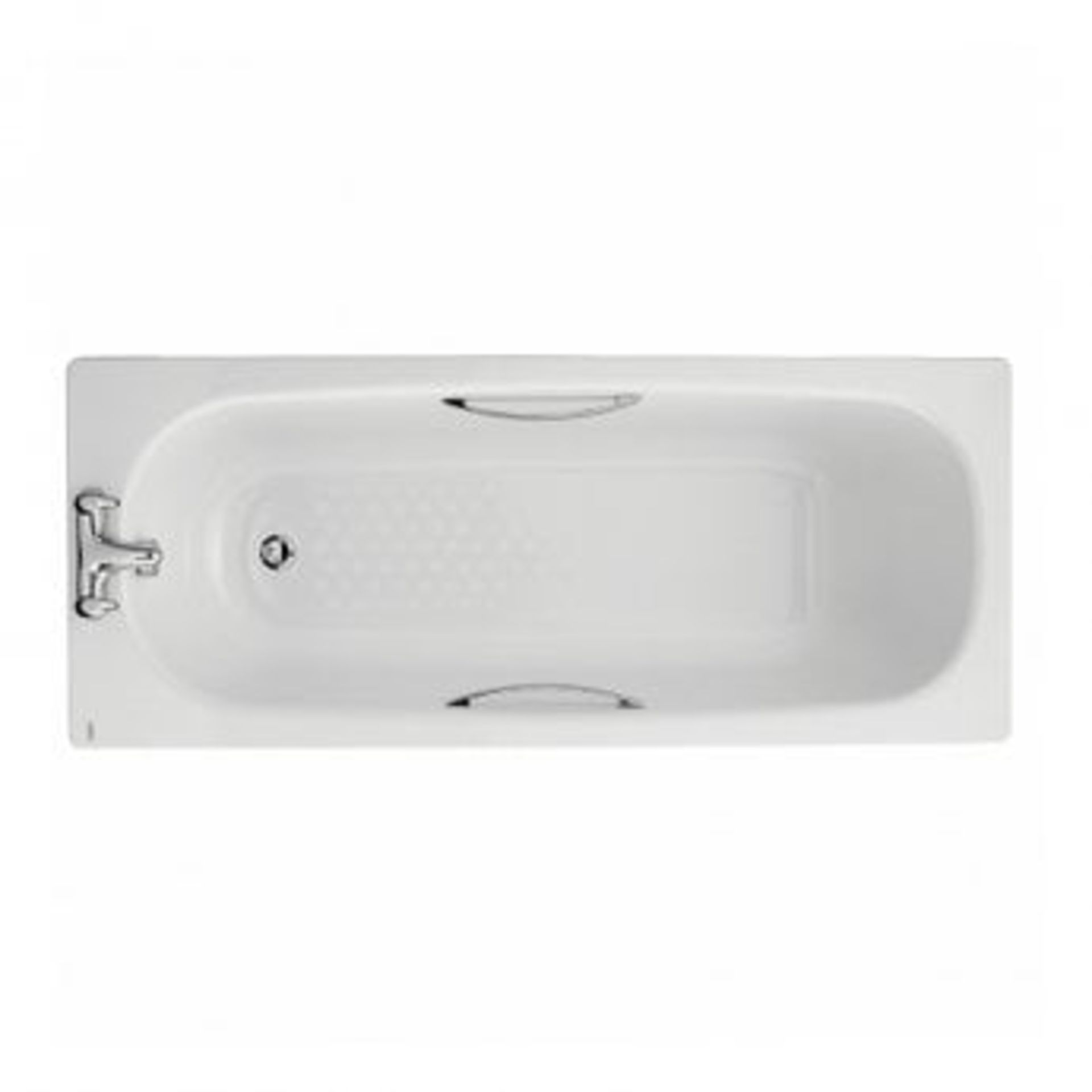 TWYFORD Twyford Celtic Single Ended Rectangular Bath with Twin Grips Anti Slip 1700mm x 700mm 2 Tap - Image 2 of 3