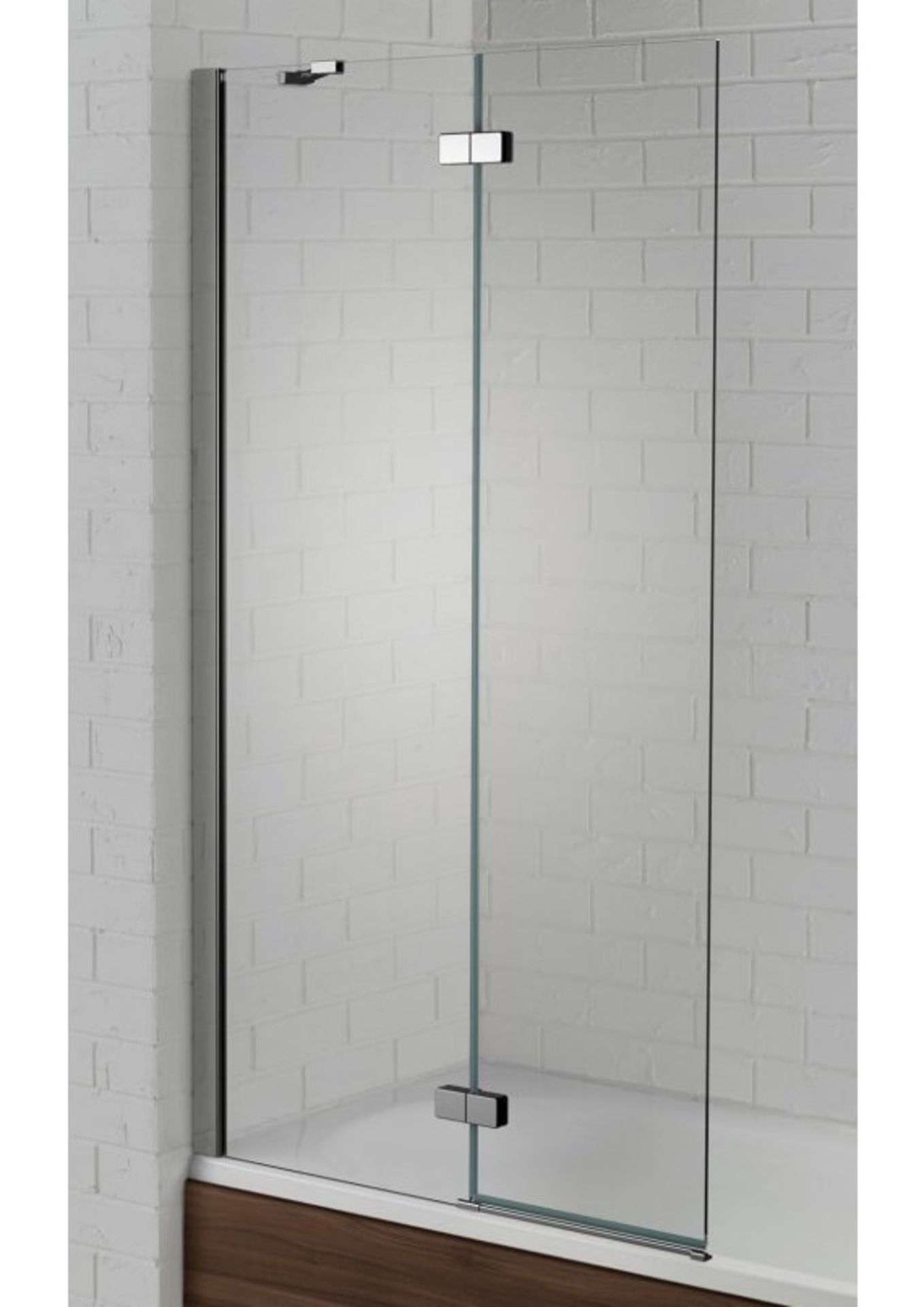 CAVALIER Aquadart Venturi 6 Hinged Bath Screen -1500mm x 900mm - 6mm Glass - Left Handed - Silver Fr