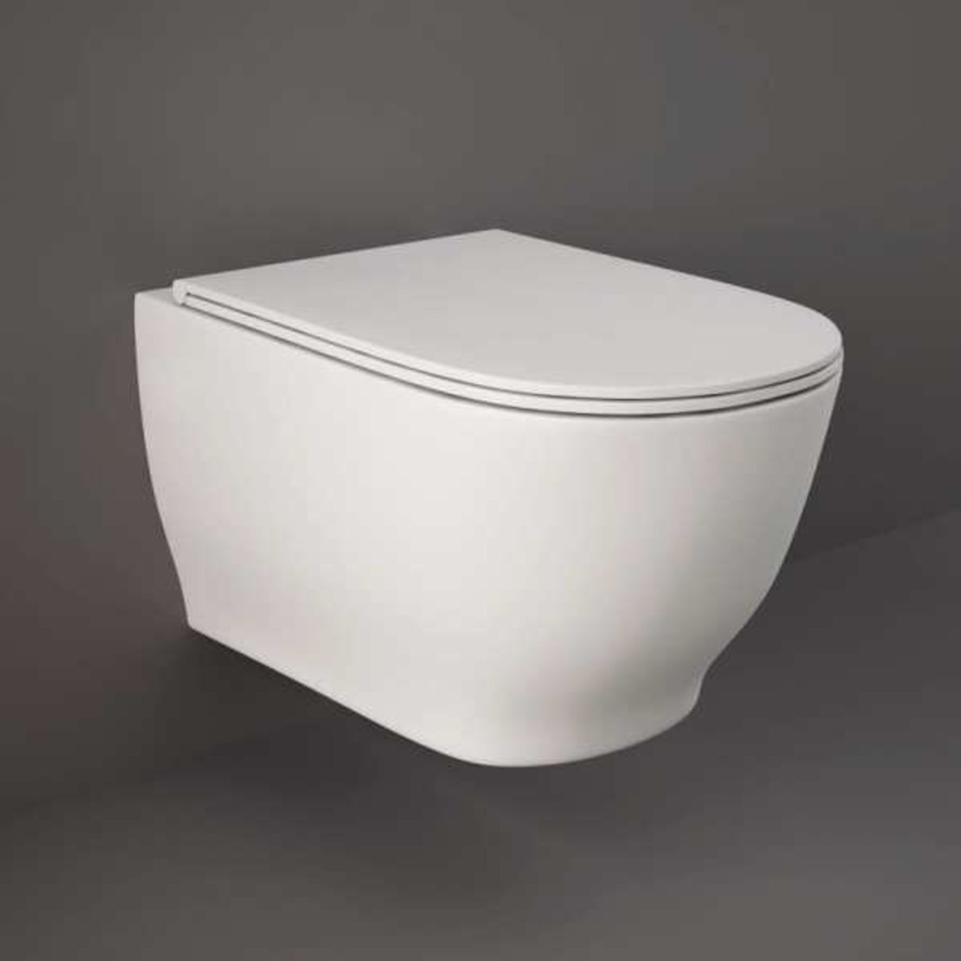 Rak Ceramics RAK Moon Wall Hung Toilet With Soft Close Seat - Hidden Fixings - White