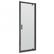 Hudson Reed Hudson Reed Pacific Black Profile Pivot Shower Door - 800mm Wide - 6mm Glass