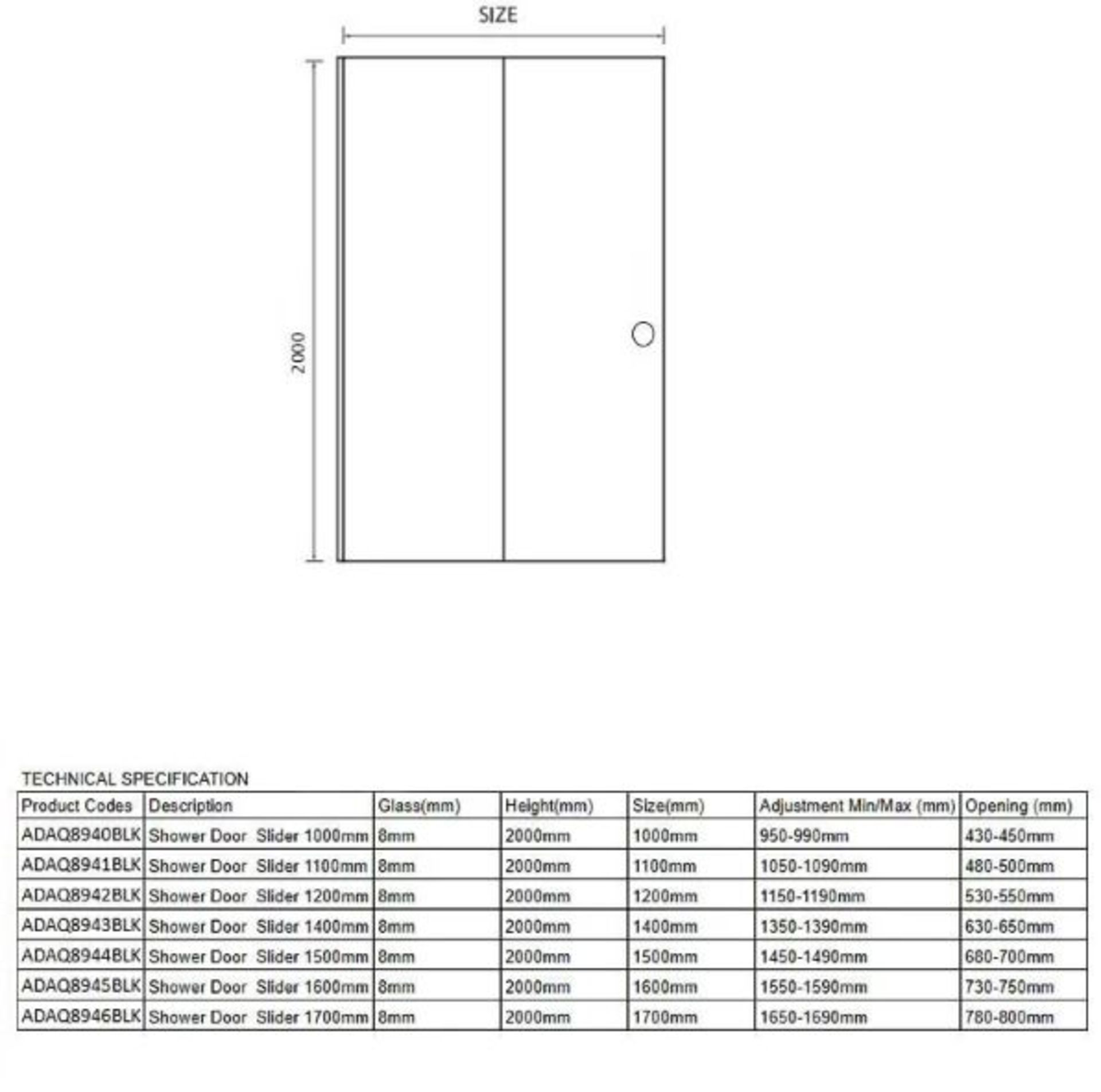 CAVALIER Aquadart Rolla 8 Recess Wall Profile - Matt Black - Image 2 of 2