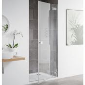 LAKES Lakes Barbados Hinged Shower Door with Panel - 2000mm x 800mm - 8mm Glass