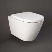 Rak Ceramics RAK Resort Rimless Wall Hung Toilet with Hidden Fixations With Soft Close Seat - White