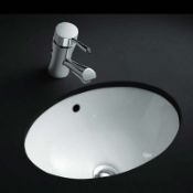 Rak Ceramics RAK Lily Undermount Countertop Basin - 460mm Wide - No Tap Hole - White