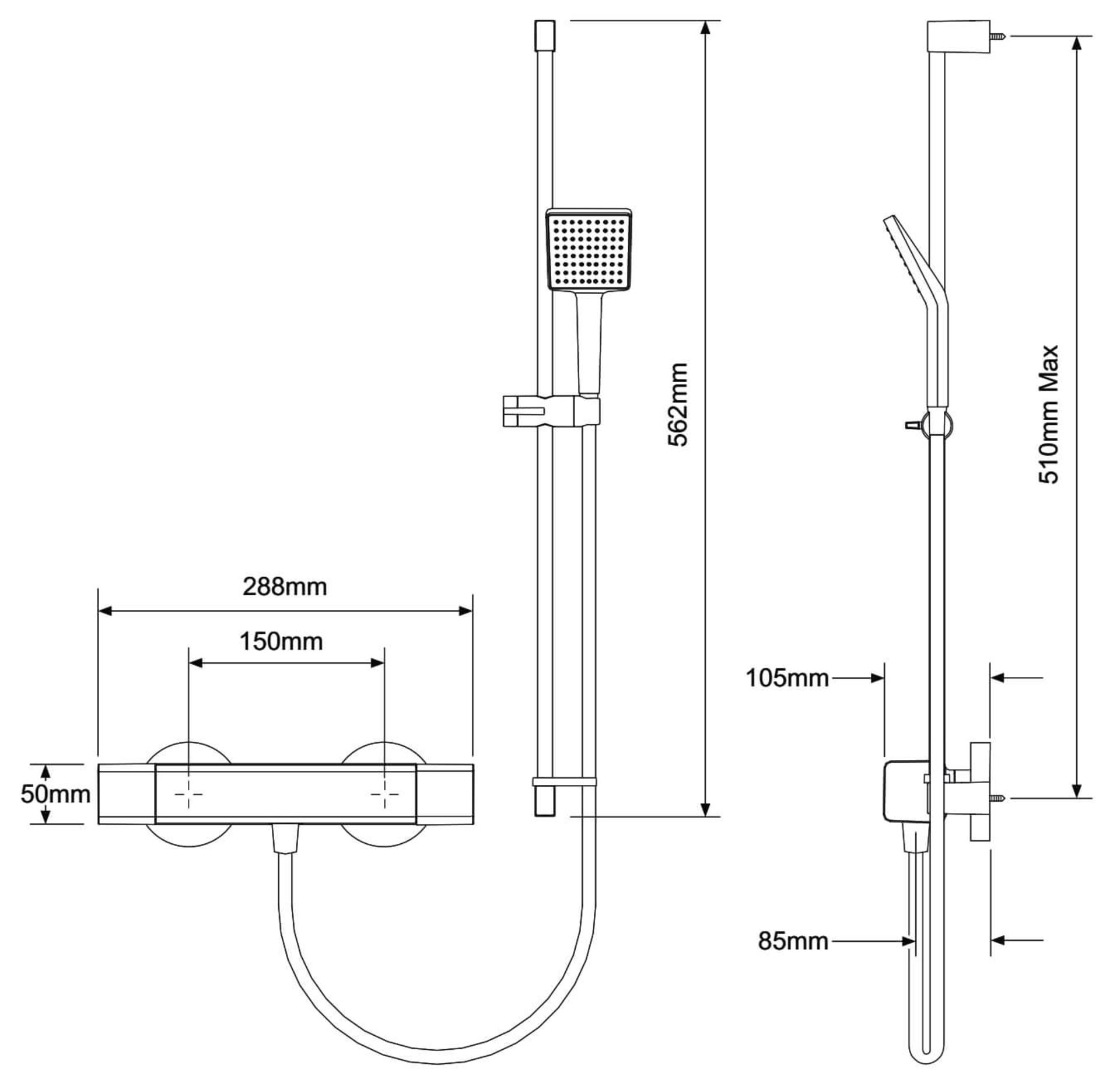 Mira Honesty EV Thermostatic Bar Mixer Shower Chrome - Image 2 of 2