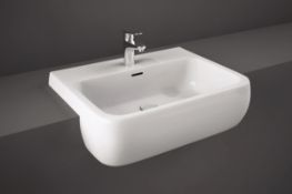 Rak Ceramics RAK Metropolitan Semi-Recessed Basin - 520mm Wide - 2 Tap Hole - White