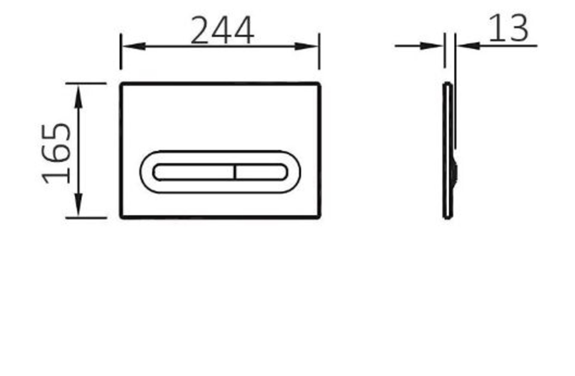 Vitra Elegance Dual Flush Plate - Polished Chrome - Image 2 of 2