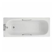 TWYFORD Twyford Celtic Single Ended Rectangular Bath with Twin Grips Anti Slip 1700mm x 700mm 2 Tap