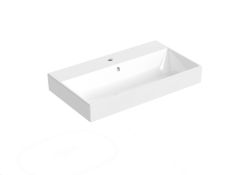 Saneux Saneux Quadro Wall Hung Basin - 1 Tap Hole - 800mm Wide - Gloss White