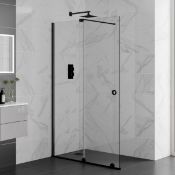 CAVALIER Aquadart Rolla 8 Sliding Shower Door - 8mm Glass - 1700mm Wide - Matt Black Profile