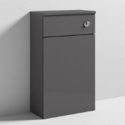 Hudson Reed Hudson Reed Athena Back to Wall WC Unit - 500mm Wide - Gloss Grey