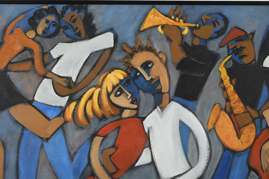 Marsha Hammel Framed Original Painting Titled "Lets Face the Music and Dance" - Image 5 of 10