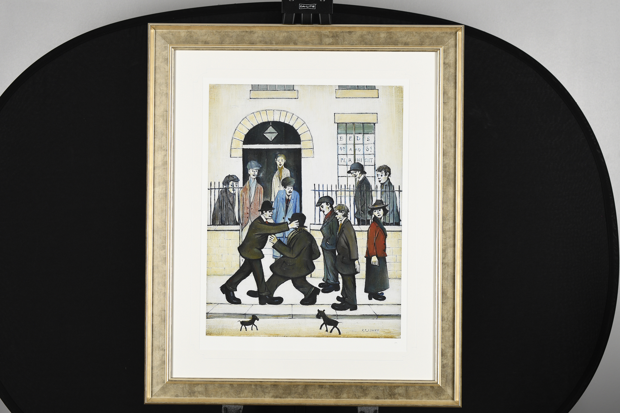 L.S. Lowry Limited Edition titled "A Fight c1935"