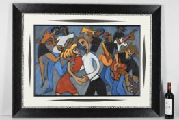 Marsha Hammel Framed Original Painting Titled "Lets Face the Music and Dance"