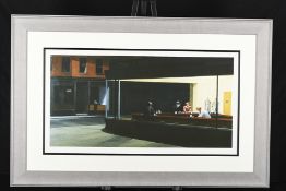 Nighthawks" Framed Certified Limited Edition by the Famous American artist Edward Hopper.