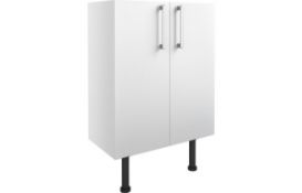 New (G89) Alba 600mm Base Unit Ð White Gloss. Durable 18mm Cabinet, Sides, Back And Door. Pr...