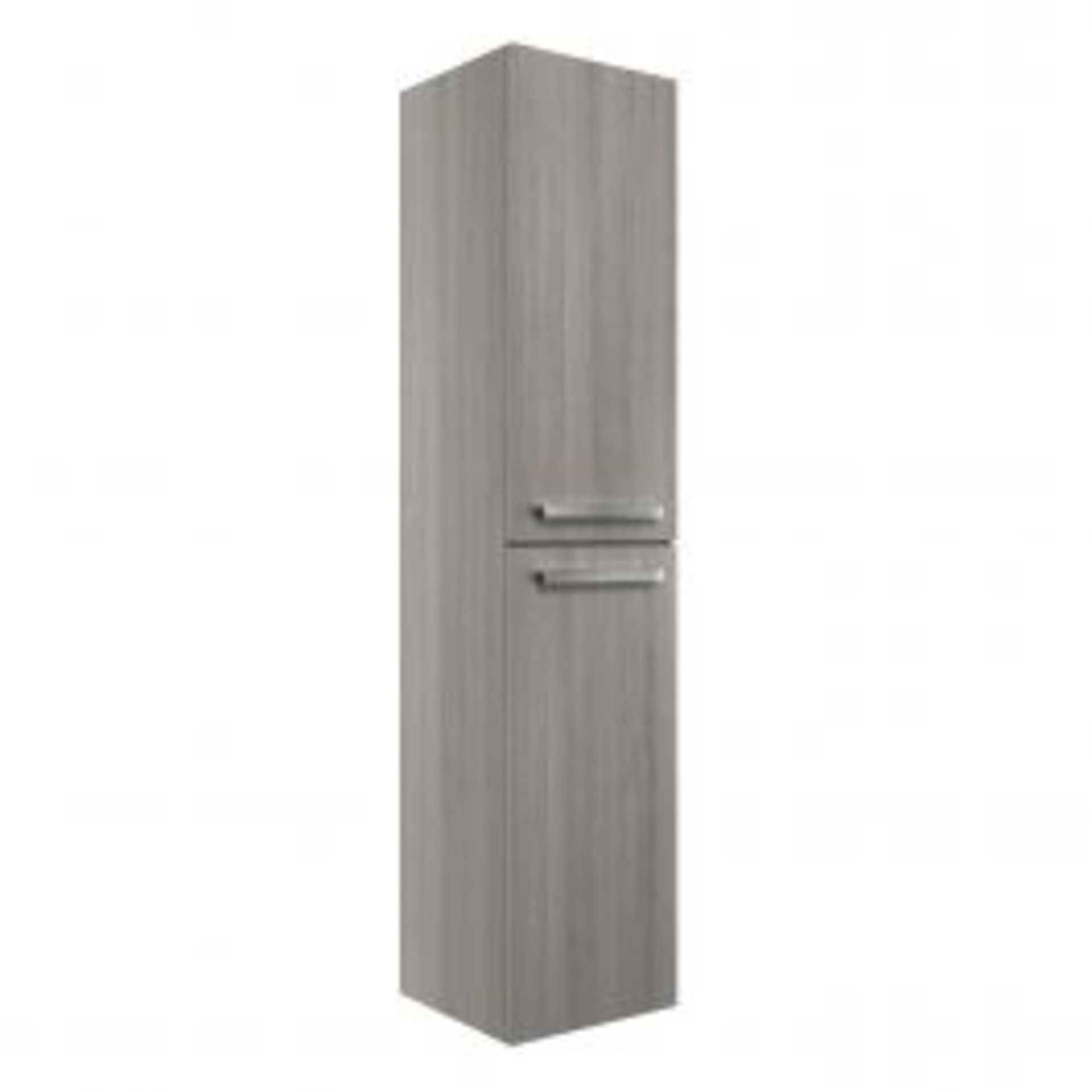 New (G26) Morina 350mm Wall Hung Tall Unit - Elm Grey. RRP £207.76. Durable 16mm Cabinet, Side...