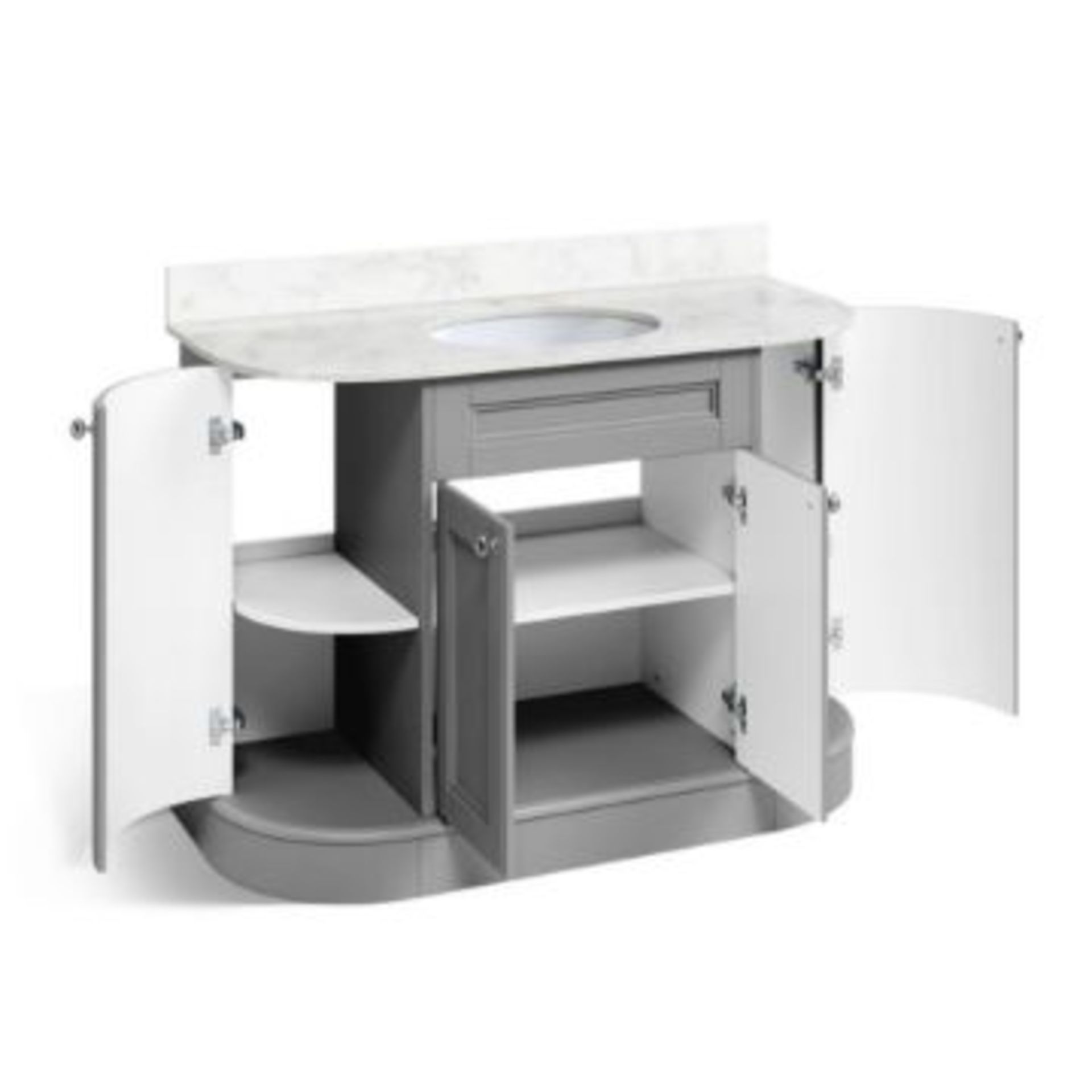 New & Boxed 1200mm York Earl Grey Marble Top Vanity Unit - 1200mm. RRP £3,499.Hcf06.Integrated... - Image 2 of 3