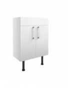 New (G90) Alba 600mm Vanity Unit - White Gloss. RRP £275.00. Bathroom Furniture Provides All T...