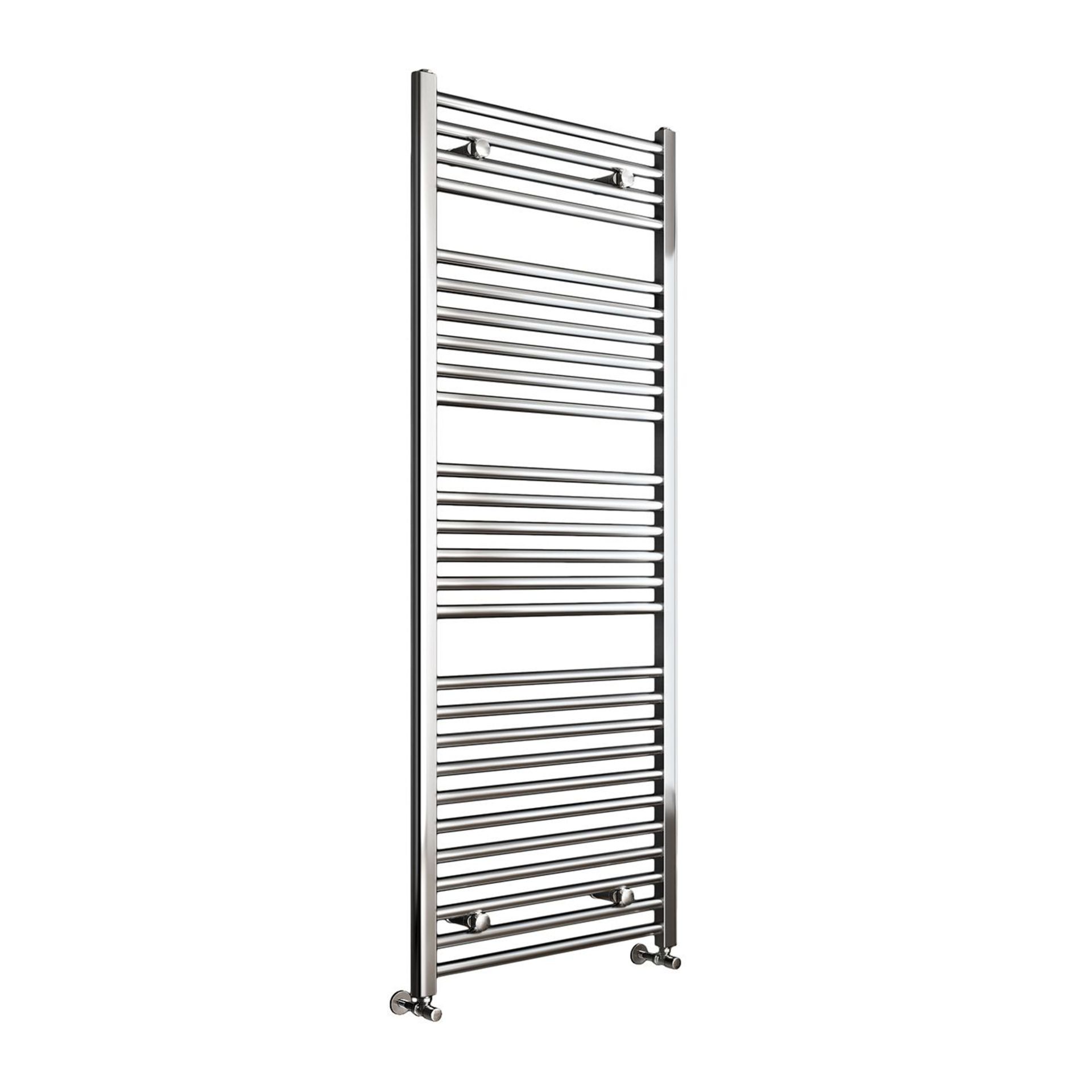 New (J22) Chrome Heated Straight Rail Ladder Towel Radiator - 1600x600mm. RRP £314.99. High Gr...