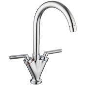 New (J32) Prima Dual Lever V Shape Kitchen Mixer - Bpr1054. Quarter Turn Operation Chrome Fini...