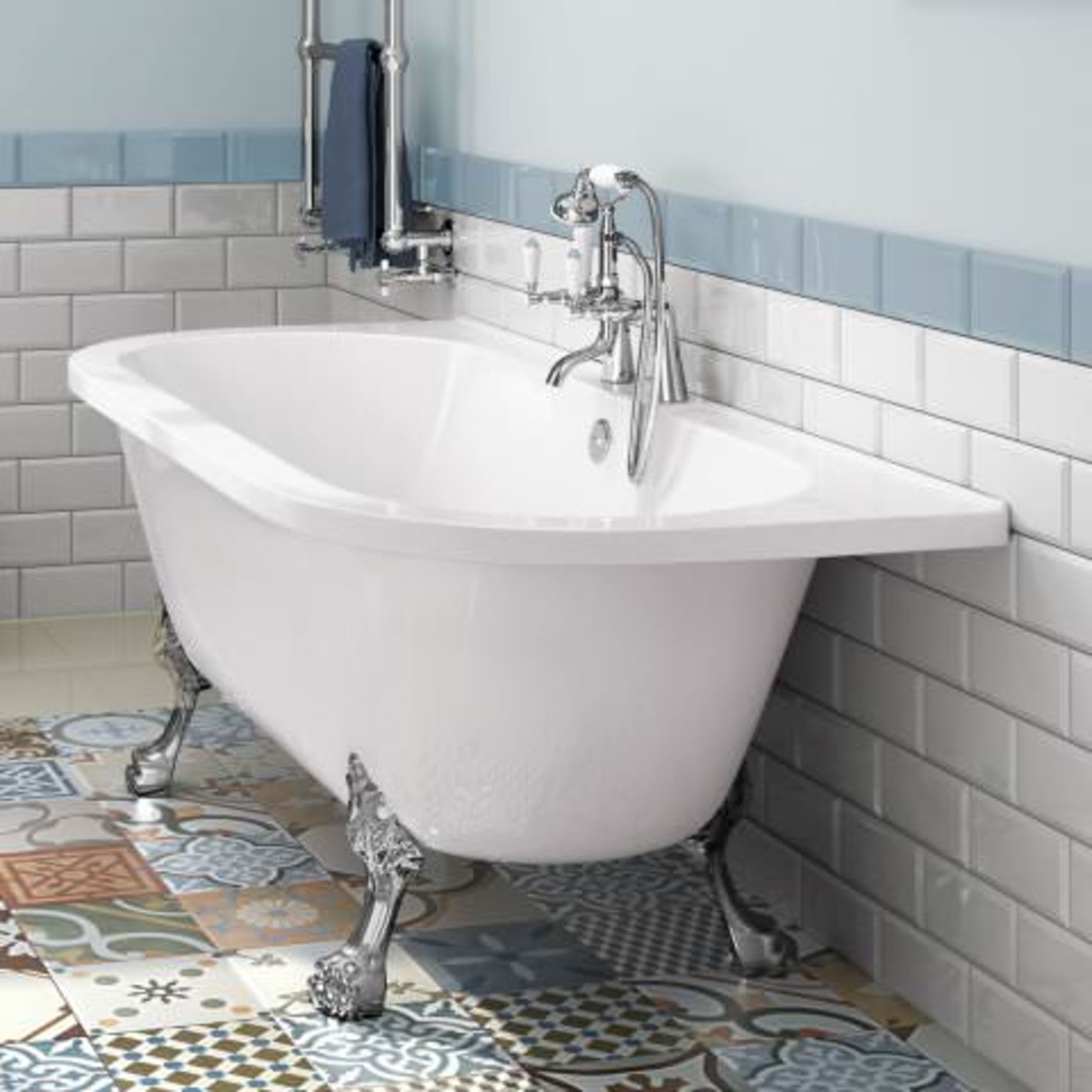 New (K3) 1700x800mm Victoria Back To Wall Traditional Roll Top Bath. RRP £999.99. This Stunni... - Bild 2 aus 2