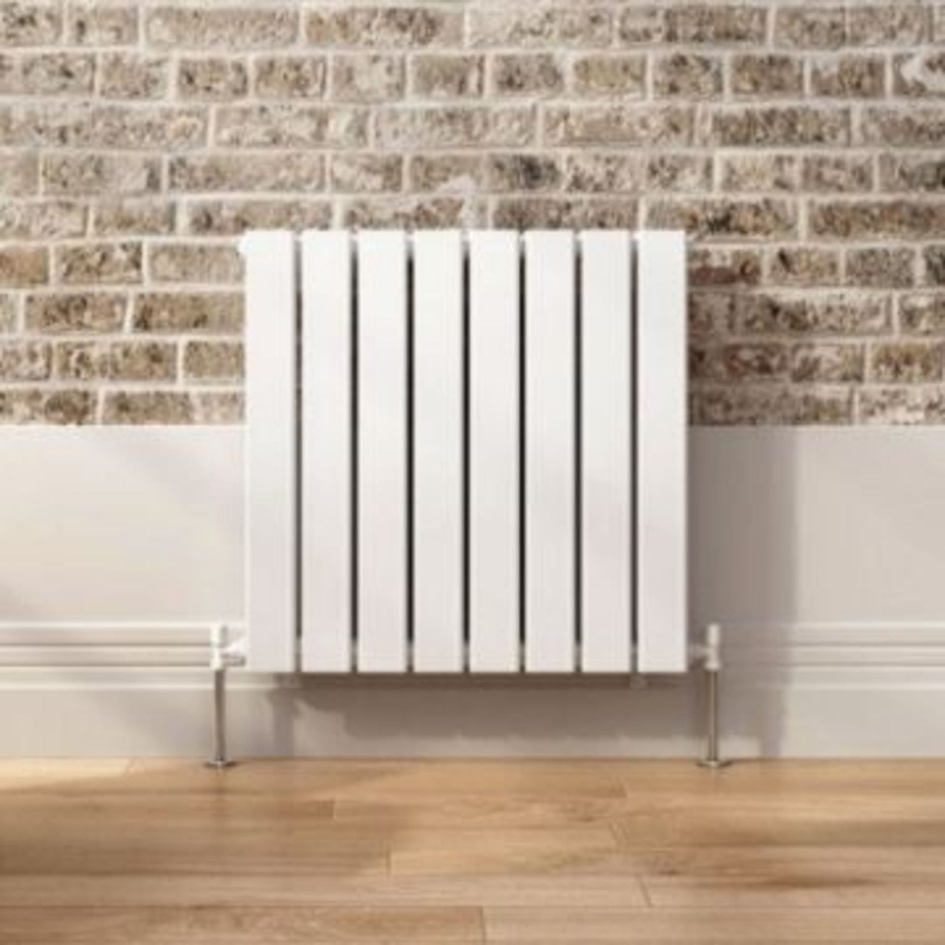 New 600x600mm Gloss White Double Flat Panel Horizontal Radiator - Premium. RRP £564.99.Rc220....