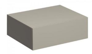 (Qr73) New & Boxed Karama xeno Greige, Matt Lacquer Cabinet 580x200x462 mm. RRP £838.99.Ker _(