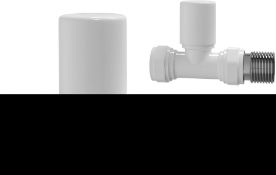 New & Boxed White Straight Towel Radiator Valves 15 mm Central Heating Valve. Ra3