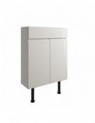 New (J75) Valesso 600mm Slim Vanity Unit 2Dr Ih -Light Grey. RRP £420.00. The Valesso Modular...