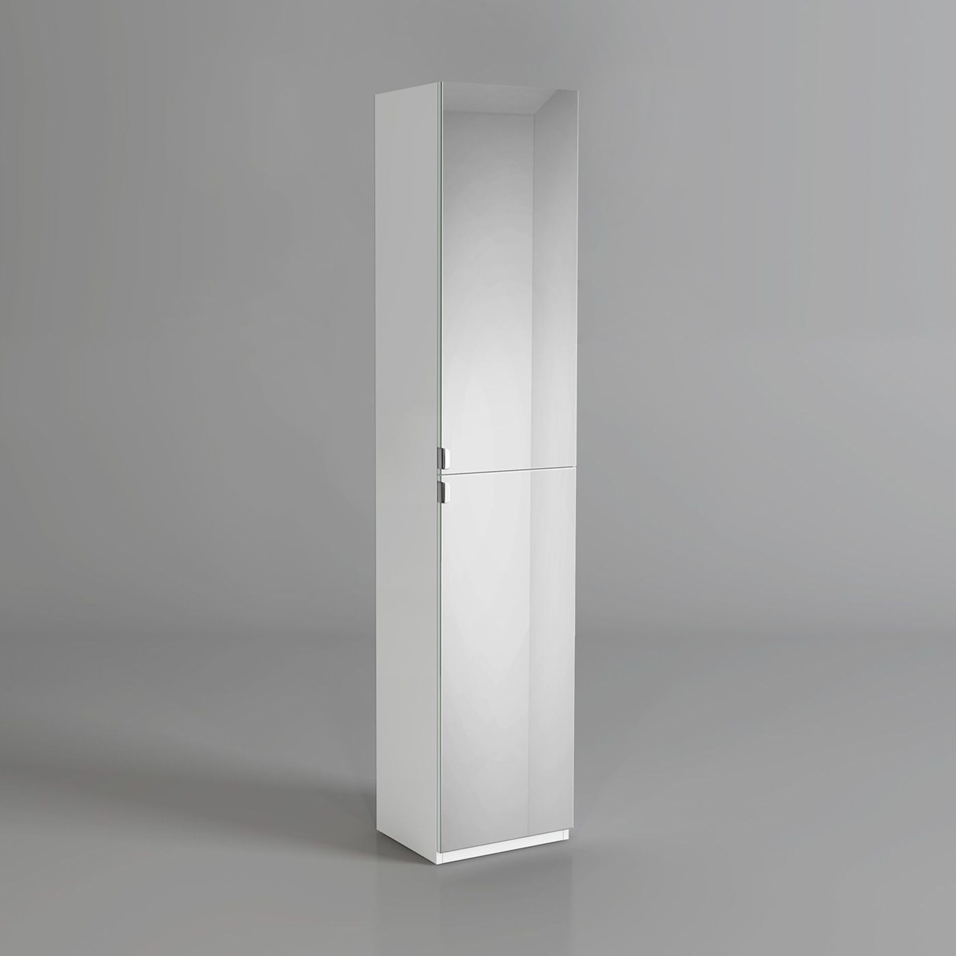 New & Boxed Matte White Mirrored Door Tall Cabinet. Mc153 RRP £424.99. Enjoy The Benefits Of A... - Image 2 of 3