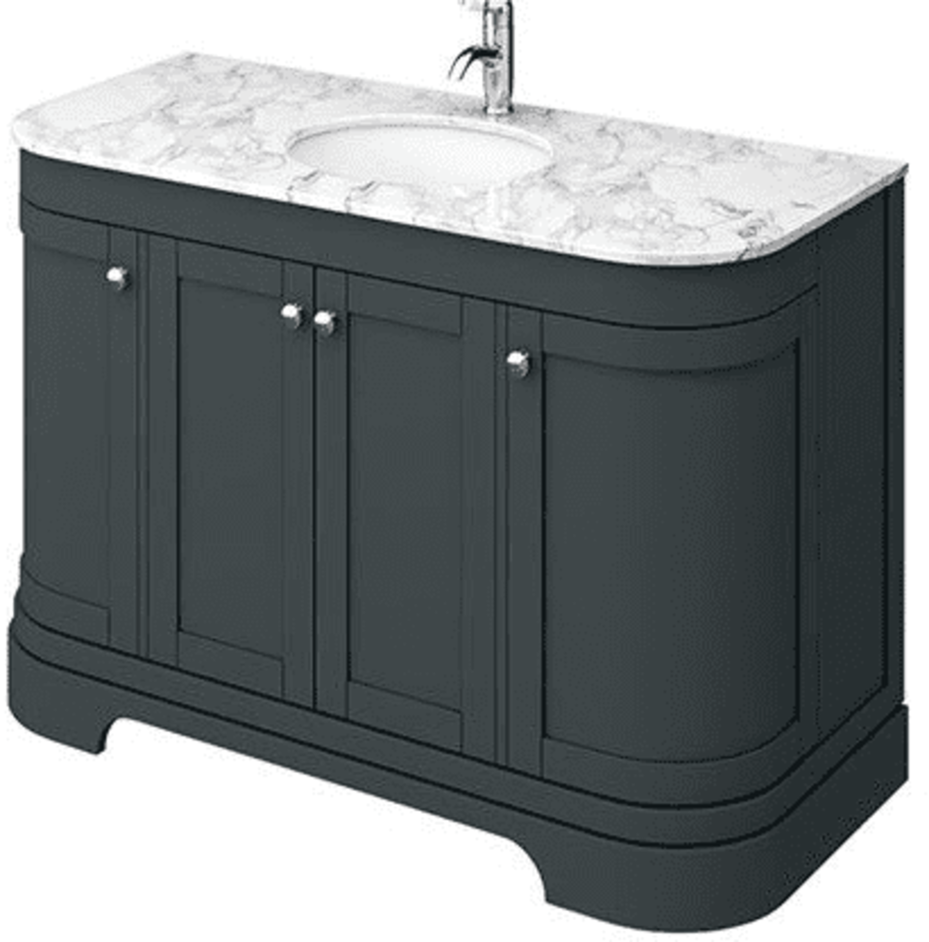 New & Boxed 1200 mm York Charcoal Marble Top Vanity Unit - 1200 mm. RRP £3,499. - Image 3 of 3