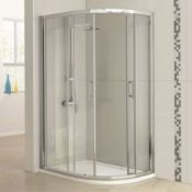 New (D114) 1000 x 800mm. 2 Door Offset Quadrant Shower Enclosure Uses The Innovative Click Loc...