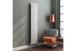 New & Boxed 1800x360mm Gloss White Double Oval Tube Vertical Radiator. RRP £404.99. Made fr...
