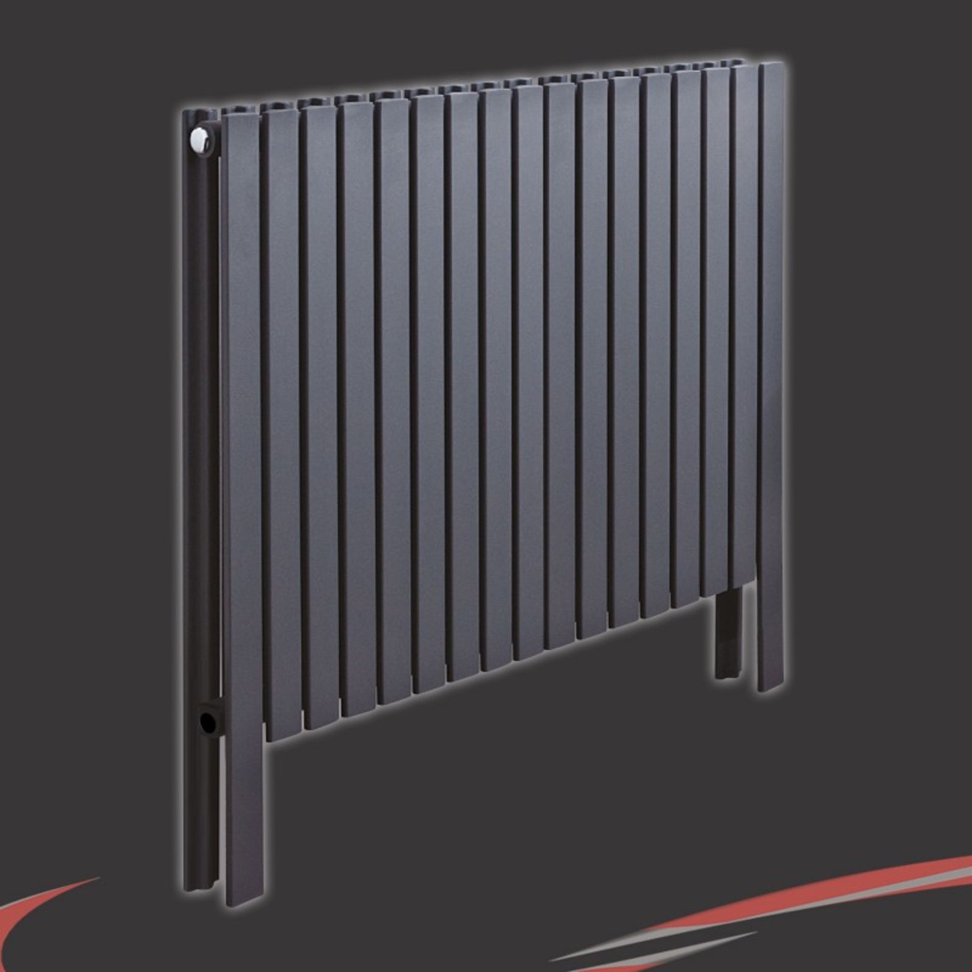 New 820mm (W) x 800mm (H) "Axim" Designer Double Horizontal Anthracite Floor Standing Radiator ...