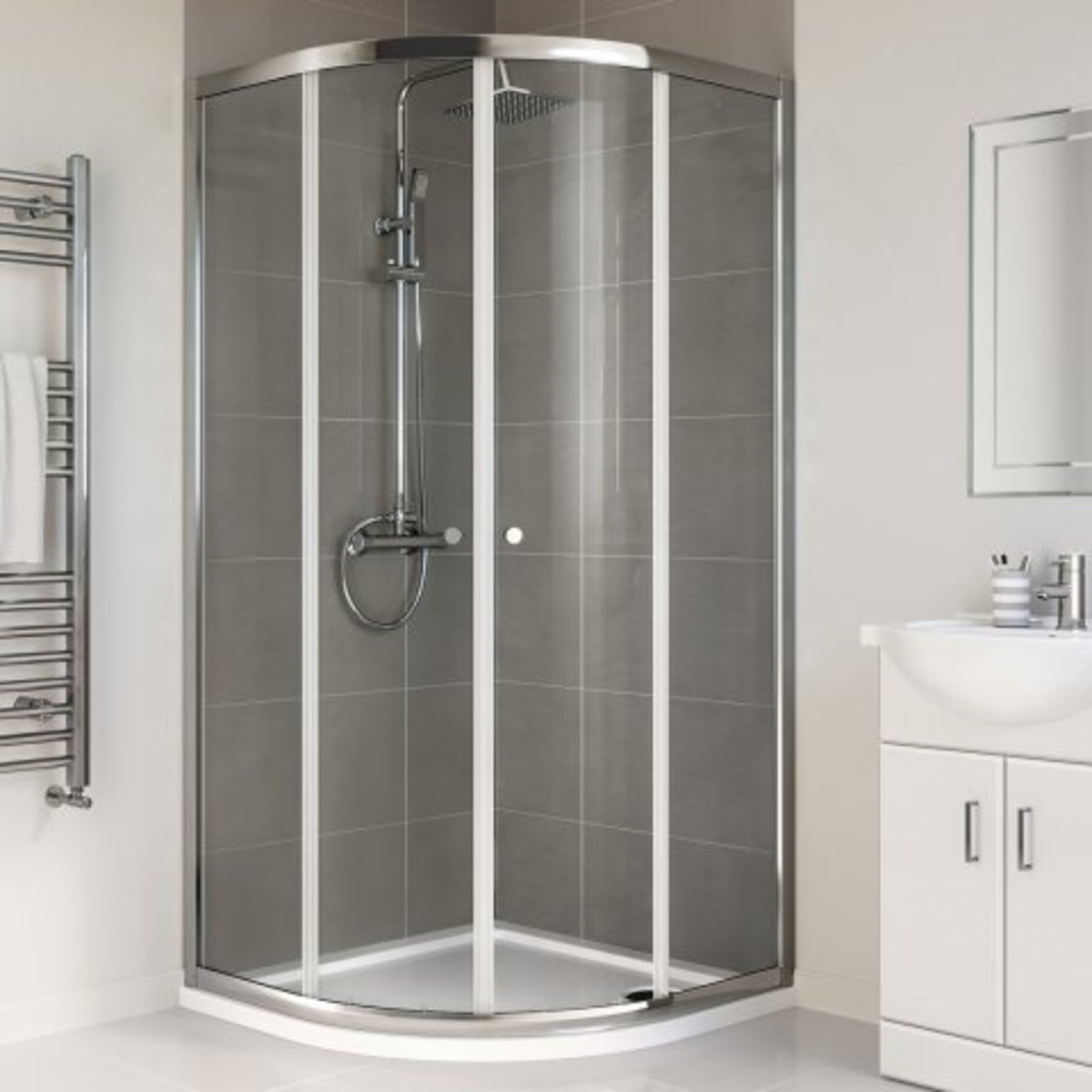 New (Z195) 900x900mm - Elements Quadrant Shower Enclosure. RRP £229.99. Our Entry Level Range...