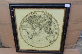 Vintage Maps Collection - Eastern Hemisphere Framed Print, 91 x 91cm *COLLECTION ONLY* SKU193