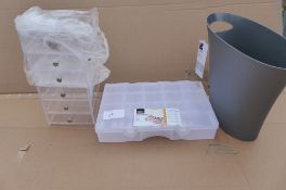 4 items Storage boxes and Umbra bin