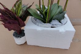 2 Peony Artificial plants to include orchid