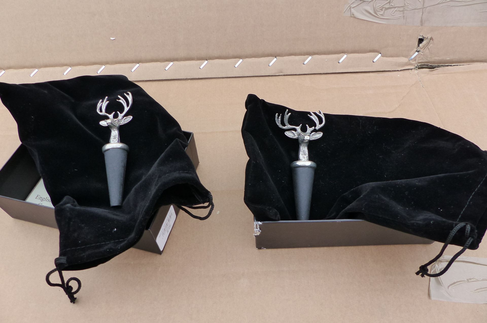 2 x English Pewter Company Stag bottle stoppers