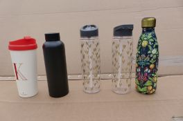 5 items Water bottles and travel mug